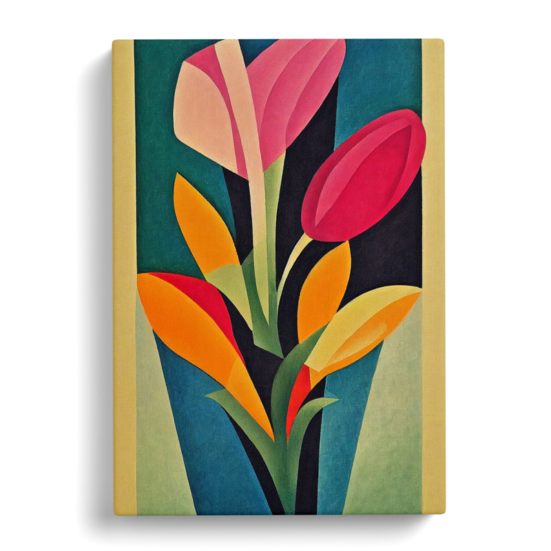 Tulip Flower Abstract Vol.3 - Wrapped Canvas, 60cm H x 40cm W x 3cm D