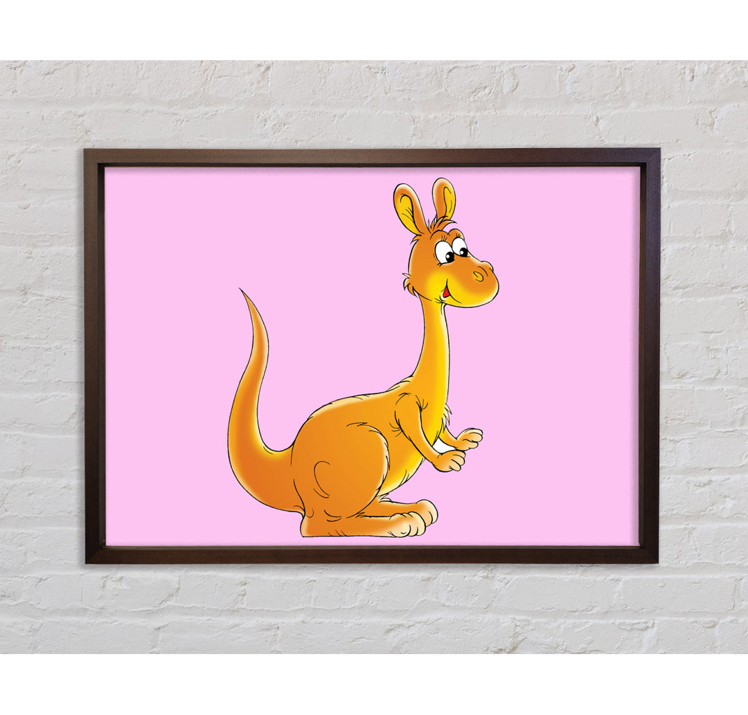 Fuzzy Kangeroo Pink - Einzelner Bilderrahmen Kunstdrucke auf Leinwand