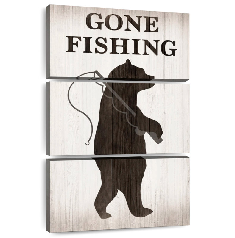 Senne Bear Gone Fishing, H 65 po x l 42 po
