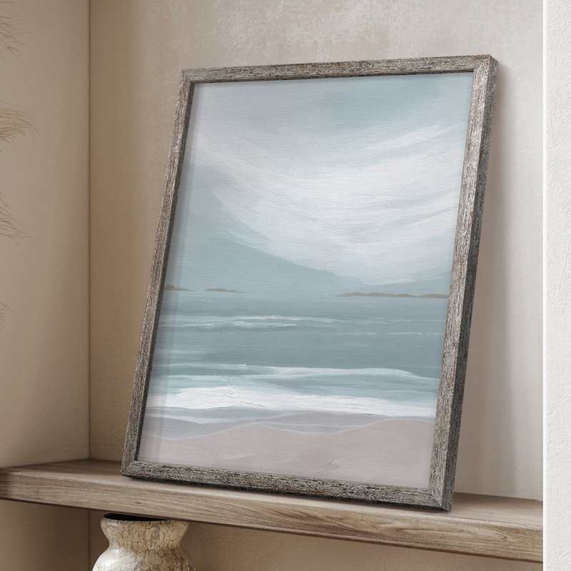 Reproduction encadrée Aqua Soft Shores II - bois massif, H 15 po x l 12 po