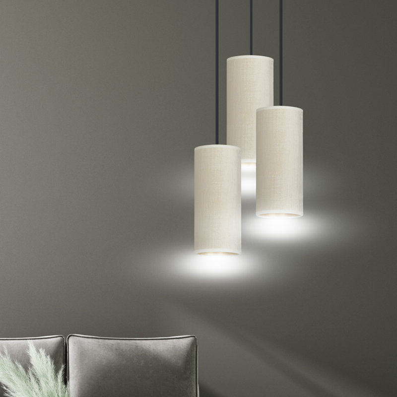Ealidh 3 - Light Steel Cluster Pendant, White