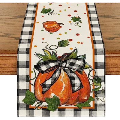 Chemin de table automnal 210 g/m², décor de fête à la maison, 33 x 274 cm