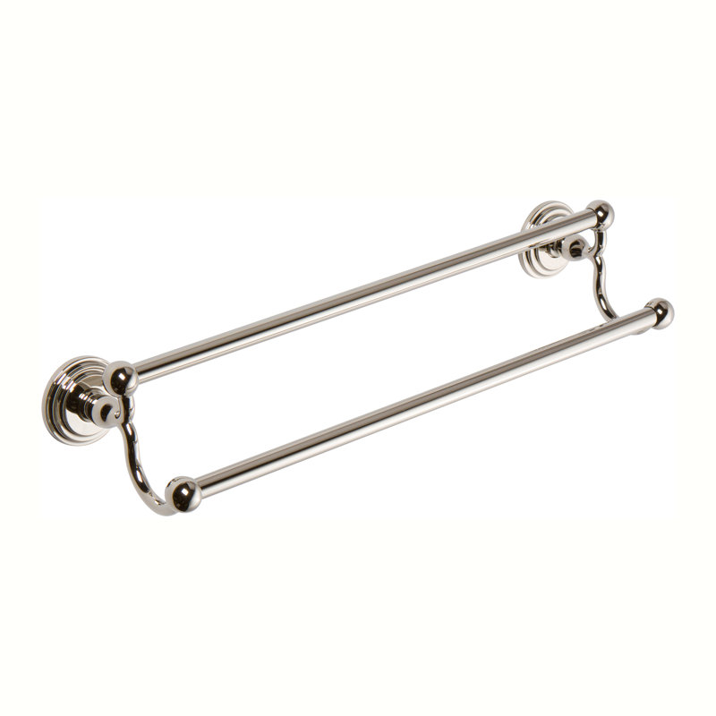 Chelsea 32" Double Towel Bar, 4.05" H x 24" W x 5.25" D, Polished Nickel