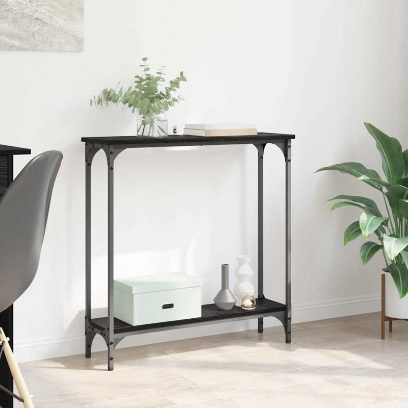Console Table, Black Oak, 75cm H x 75cm W x 22.5cm D