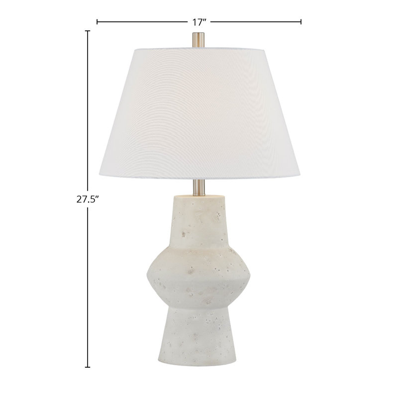 Penn 28" Table Lamp with Linen Shade, Off-White
