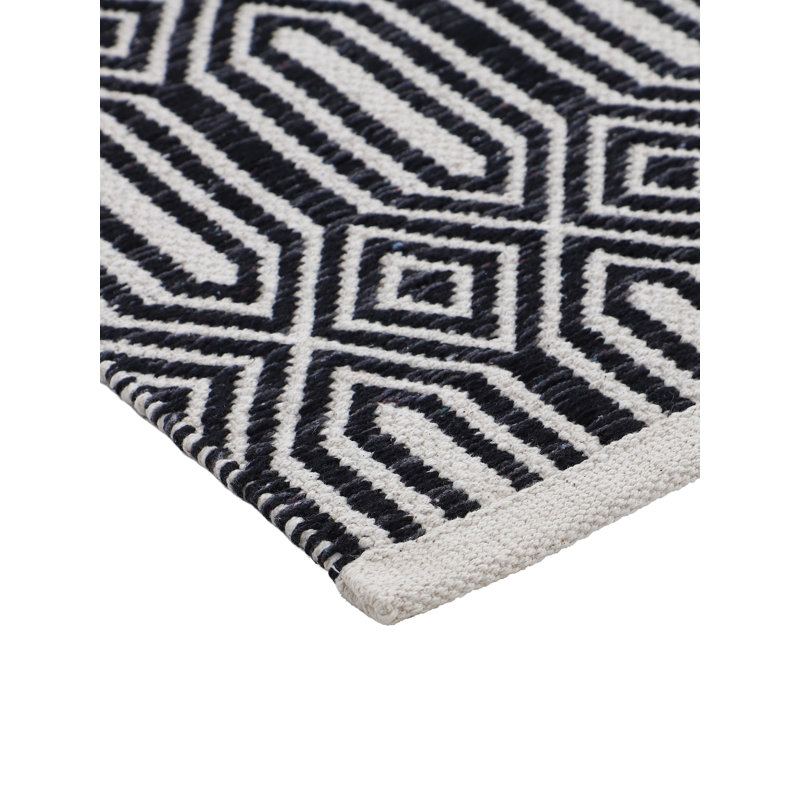 Oregan Geometric Cotton Hand Woven Area Rug, Rectangle 160 x 230cm