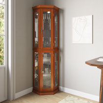 Glass Display Case - Lighted Display Cabinet with Storage - ABWC