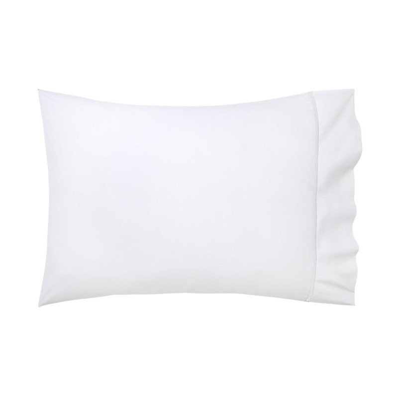Athena Percale Pillow Case, Blanc, Standard Pillowcase