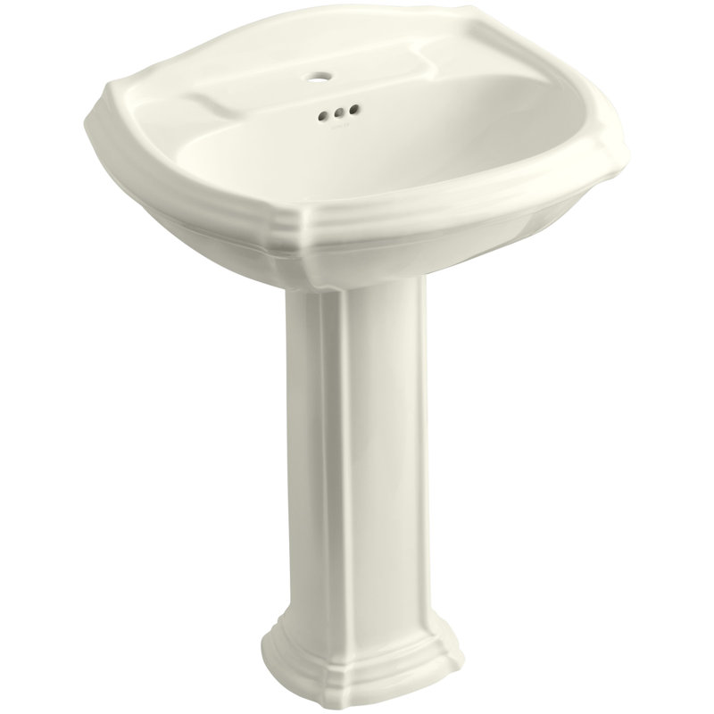 lavabo de salle de bain avec trop-plein 27" en céramique Portrait®, Beige, Trou simple