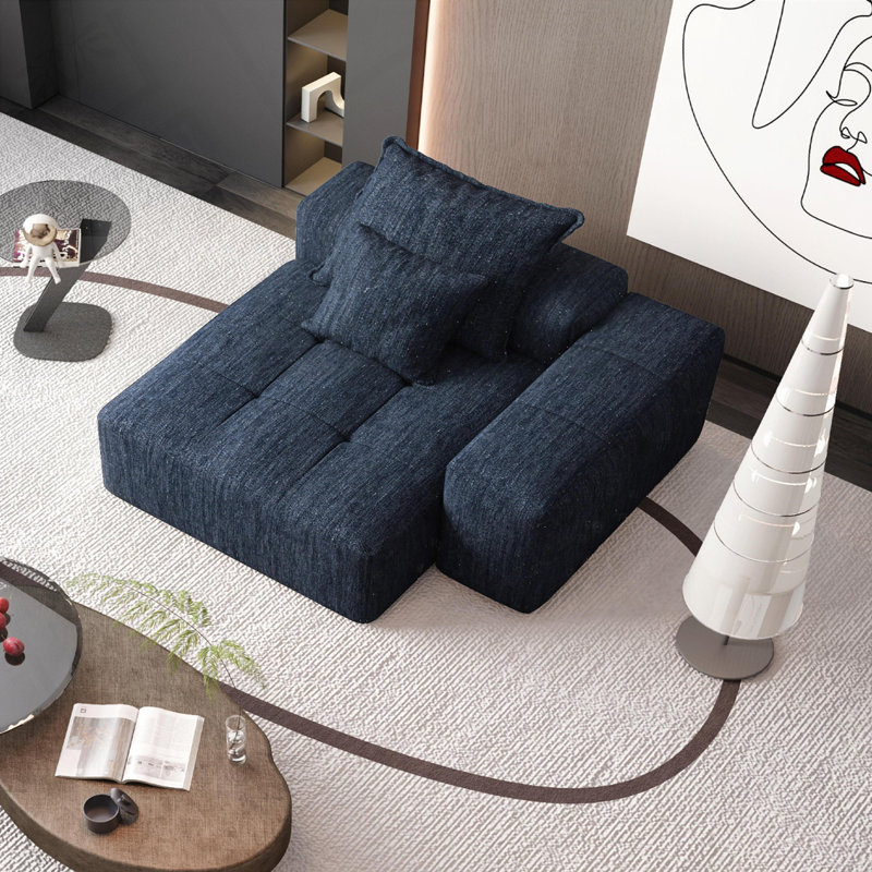 Canapé modulaire surdimensionné pour chaise longue sans assemblage requis, Bleu