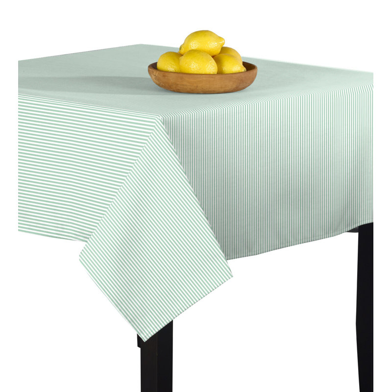 Slagen Celadon Pinstripes Tablecloth, 70" x 70"
