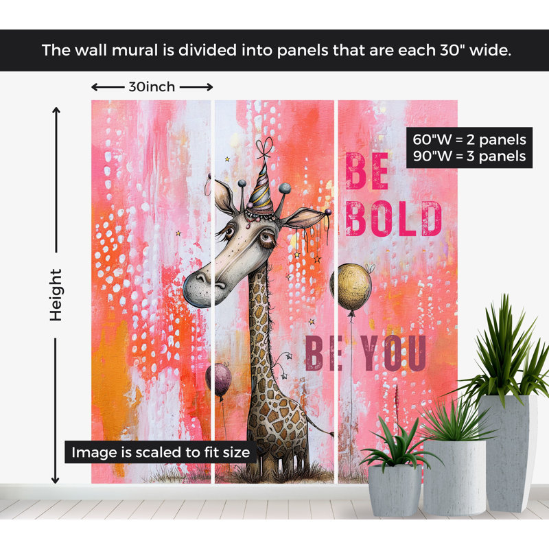 Papier peint de qualité supérieure - Girafe Be Bold, L 30 po x l 30 po