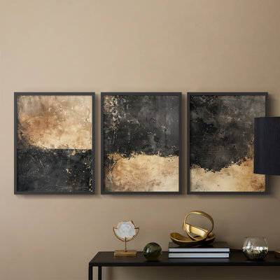 Abstract  Series  CXIV  -Set Of 3 Framed Giclee Prints -Ready to Hang
