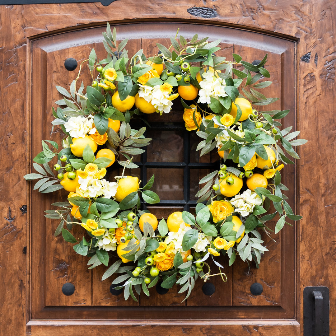 Lemon/Floral Foam Wreath Primrue 