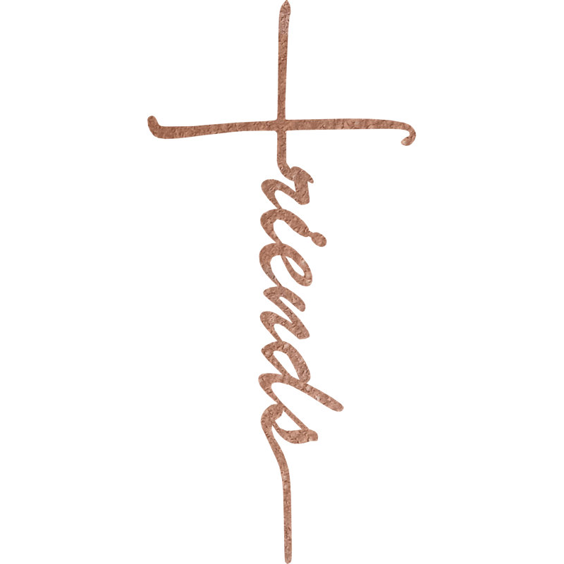 Friends Cross Wall Décor, Copper, 23" H x 11" W x 0.06" D