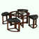 Table basse avec 4 tabourets