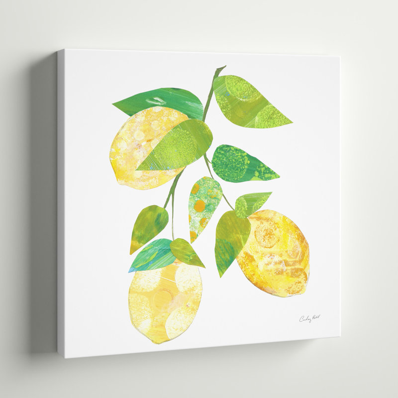«Summer Lemons I» par Courtney Prahl - peinture sur toile tendue, H 12 po x l 12 po x P 1,25 po