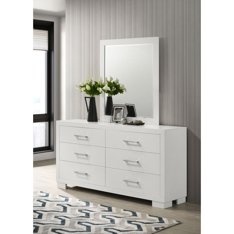 Commode 6 tiroirs avec miroir Polk