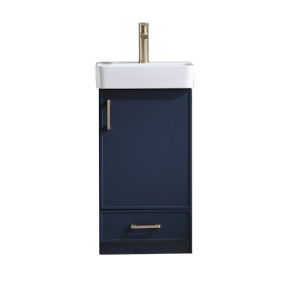 18'' Blue Modern Free-Standing Single Bathroom Vanity Set
