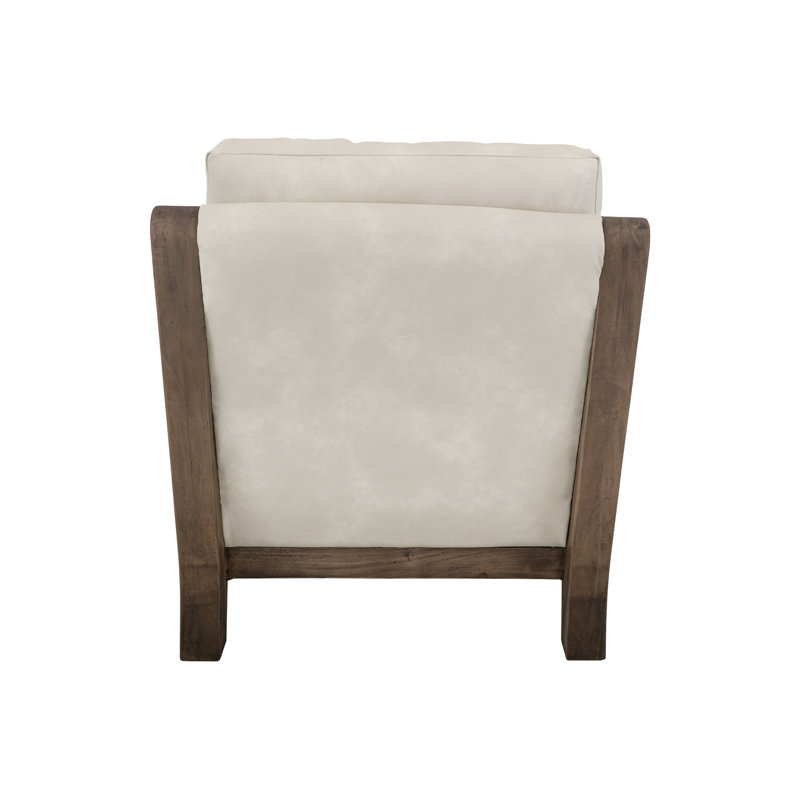 Structure en bois, fauteuil rembourré, Blanc