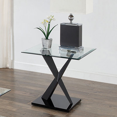 Table de bout en verre trempé de 24 po de largeur Brenk