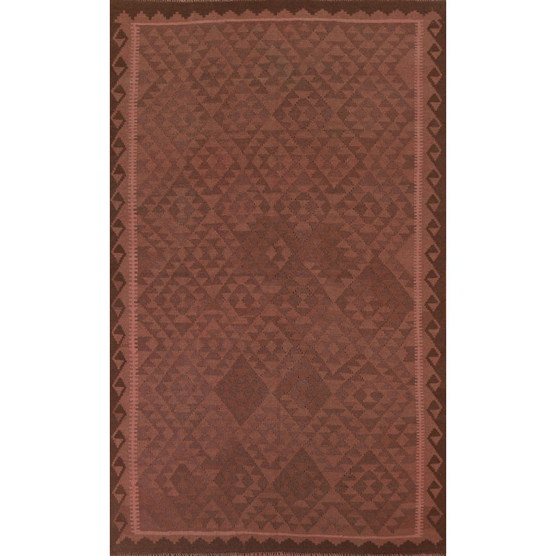 Tapis oriental brun / rose Kilim 6 x 10