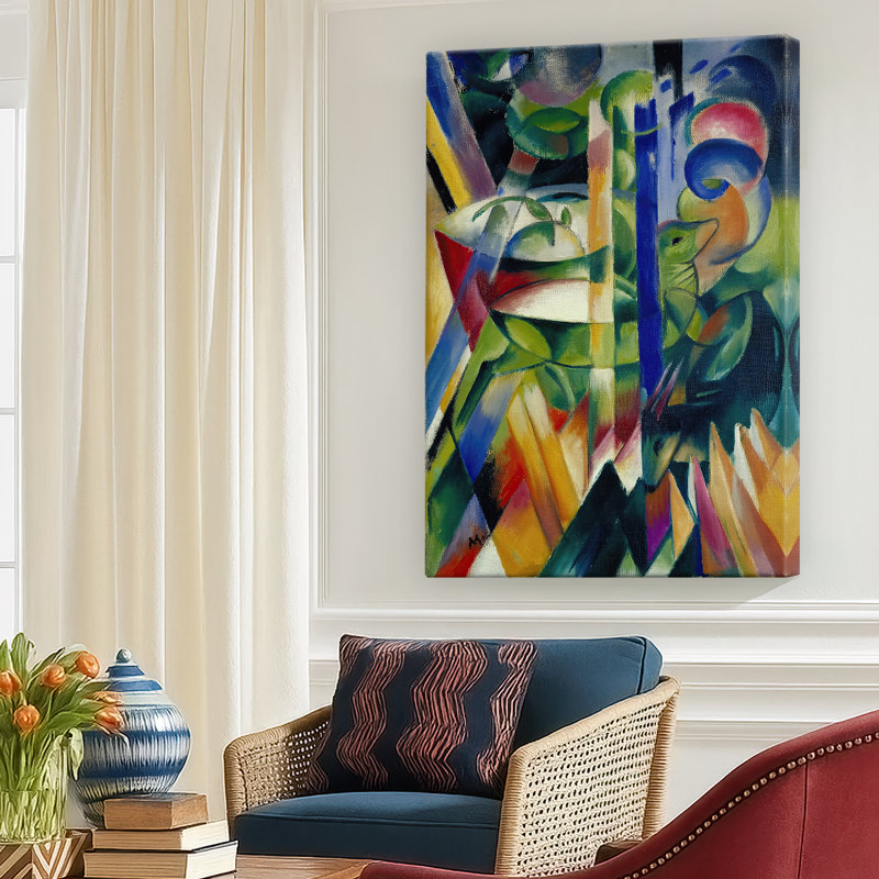 «The Little Mountain Goats» - toile tendue par Franz Marc, 32 x 48