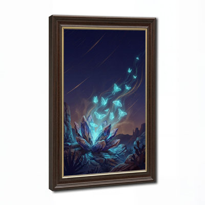 Toile brillante «Papillons lumineux et étoiles filantes»