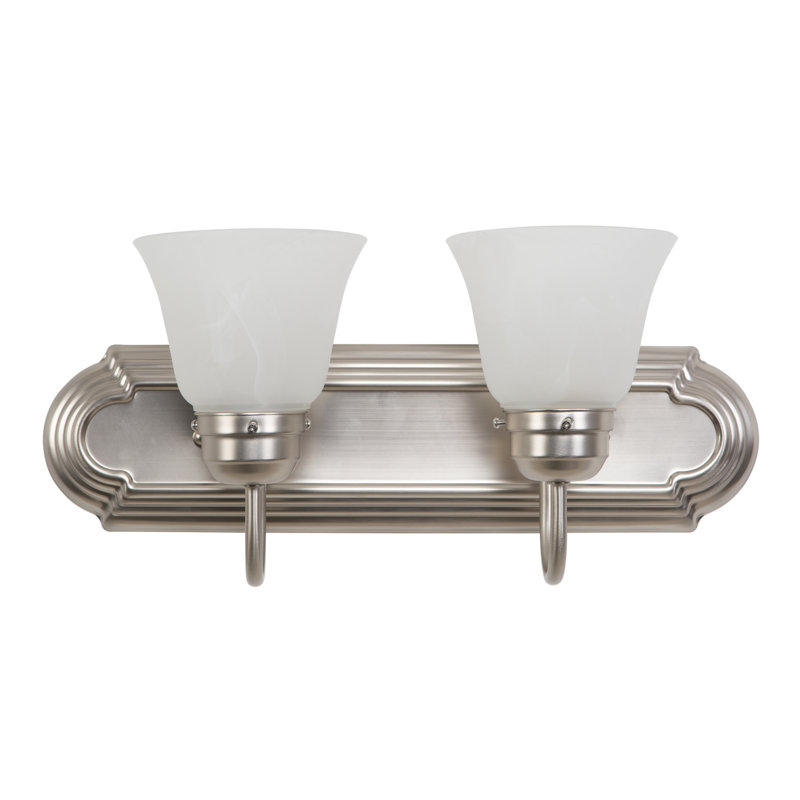 Hadfield 2 - Light Vanity Light, Satin Nickel with Alabaster Shade