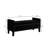 Upholstered Storage Bench With Armrest - Black Velvet Seat, Wood Frame For Living Room, Entry Ample Internal Area And Buttons Entryway Roomy Compartment-1115825709