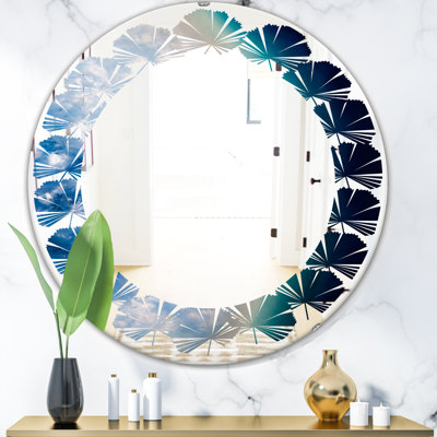 Miroir mural sans cadre agate magnifiques tranches et textures de feuilles