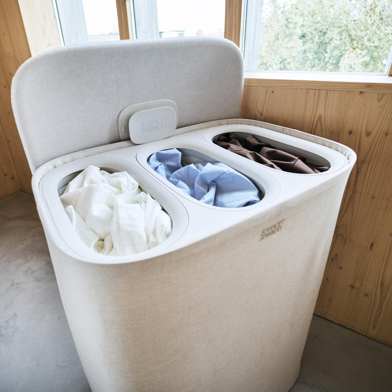 Panier à linge avec couvercle Joseph Joseph Tota 2, Trio, Champignon pâle