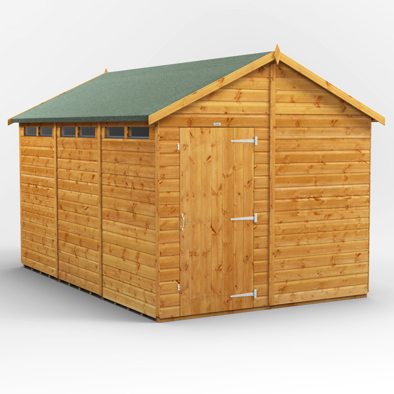 Powersheds 12 x 8ft Timber Tongue & Groove Security Apex Garden Shed