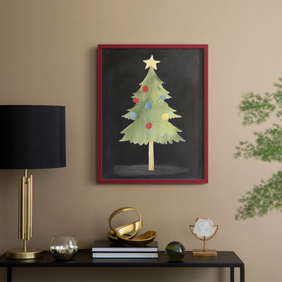 «Christmas Holiday Art I», reproduction encadrée - bois massif
