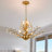 30 Inch Antique Gold Bronze Vintage Glam 7 Light Branch Leaf Floral Crystal Chandelier