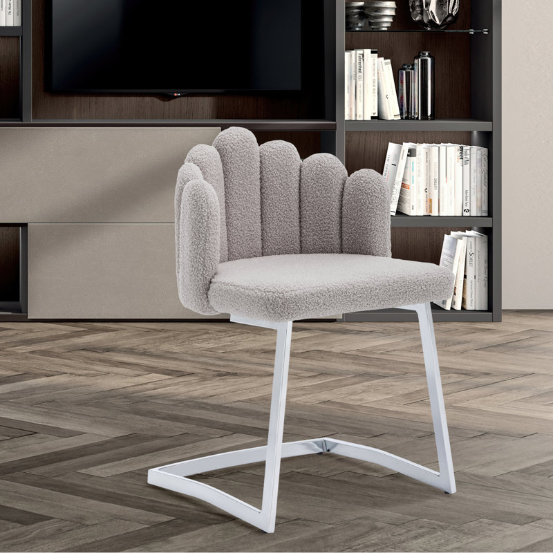 Carlecia 47 cm H Upholstered Dining Chair in Beige, Grey, White