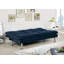 Lit de futon de style contemporain en microfibre converti en lit avec pieds de soutien supplémentaires, finition marine principale-404876699