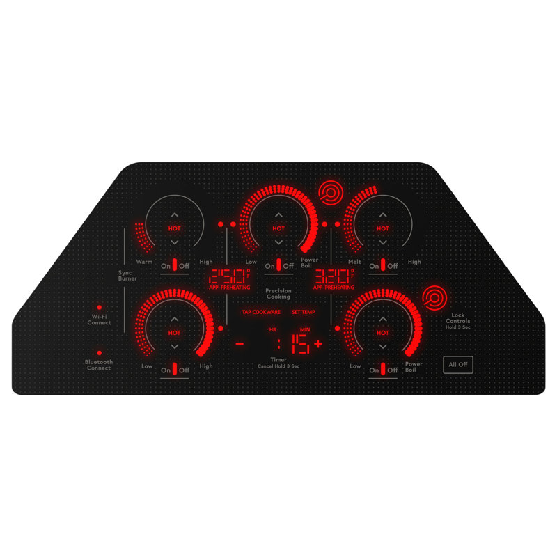 36.13" Electric Cooktop with 5 Elements, Black