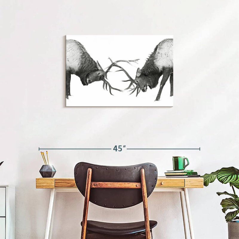Brampt Fighting Elks, 20" H x 30" W