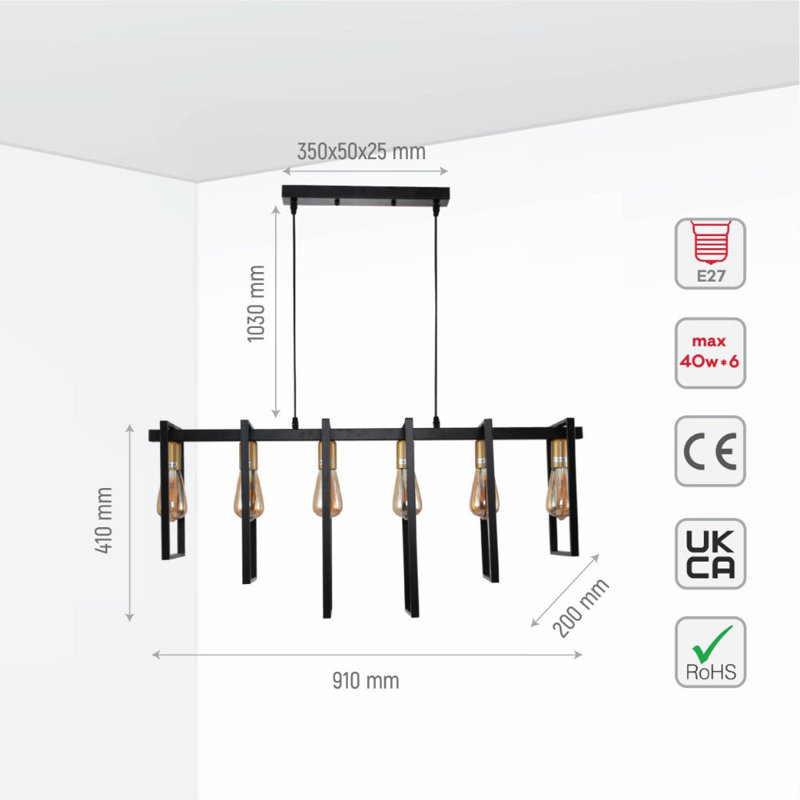 Adiam 6 - Light Kitchen Island Chandelier