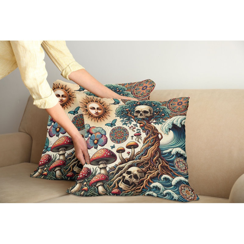 429991_Ambesonne Occult Art Housse de coussin Mystic Forest, H 24 po x l 24 po