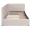 Lit de jour rembourré avec 2 tiroirs de rangement, structure de canapé-lit simple, aucun sommier nécessaire, tissu en lin-1132829433
