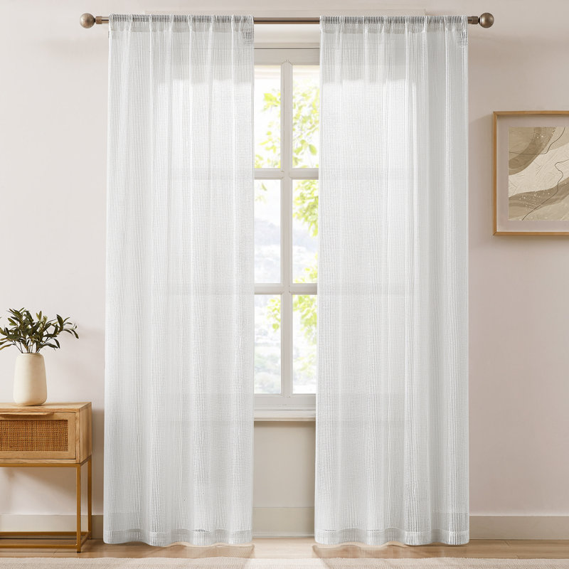 Javarus Window Curtain Panels Pair, White