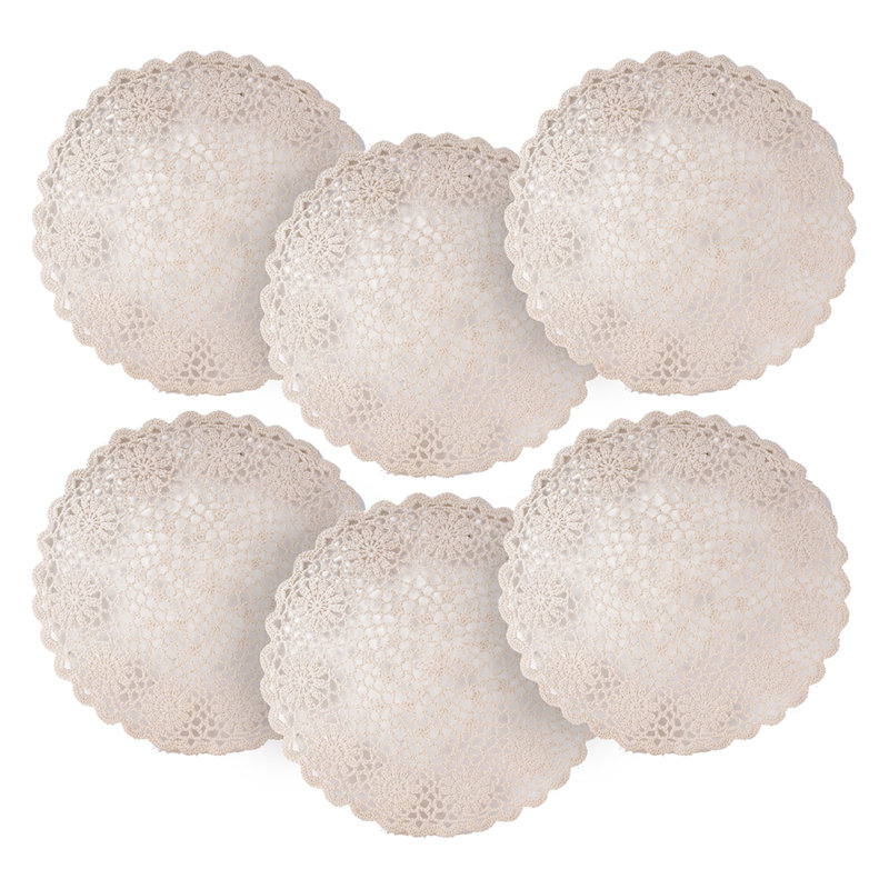 Napperons - 13,5 po de diamètre - ensemble de 6, Beige