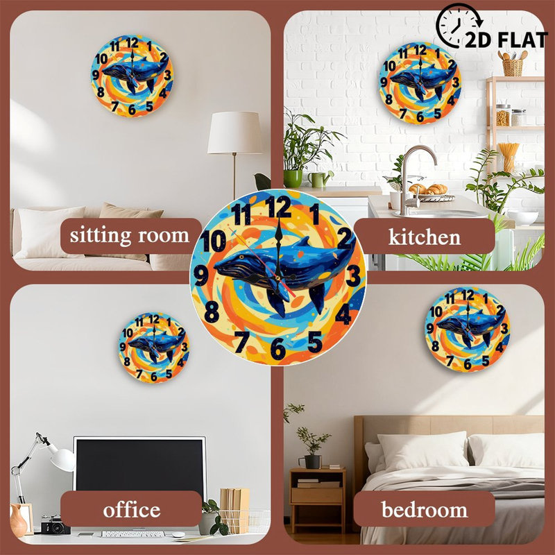 Horloge murale baleine