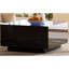Table basse à DEL 16 couleurs avec verre givré trempé et design moderne, noir, plateau de 27,5 po x 27,5 po avec lumières de 5 mm