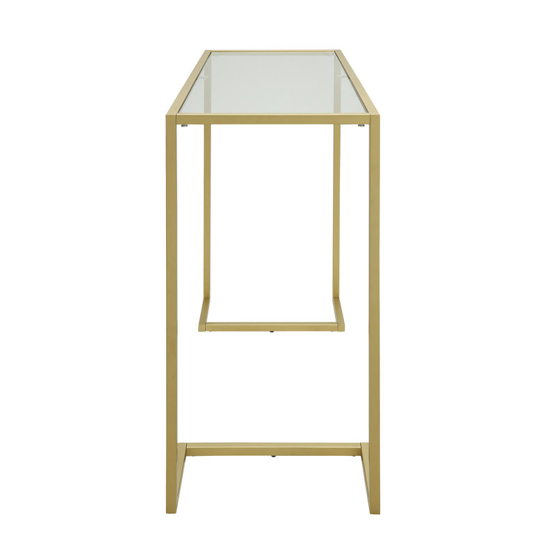 Adams 96.52cm Glass Top Console Table, Gold