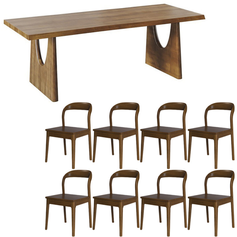Ensemble de table rétro en bois massif de style américain, H 29,5 po x L 78,7 po x l 31,4 po