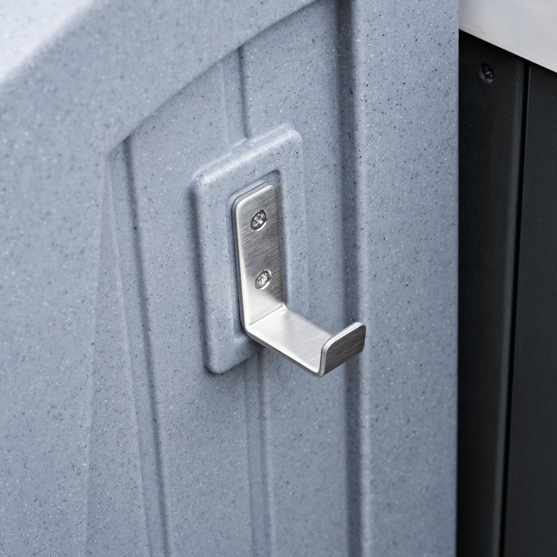 Gray 2-Step Plastic Hot Tub Storage Steps with Handrails