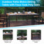 Table carrée en acier avec 4 chaises empilables en teck Agit-1908681007-1908681004